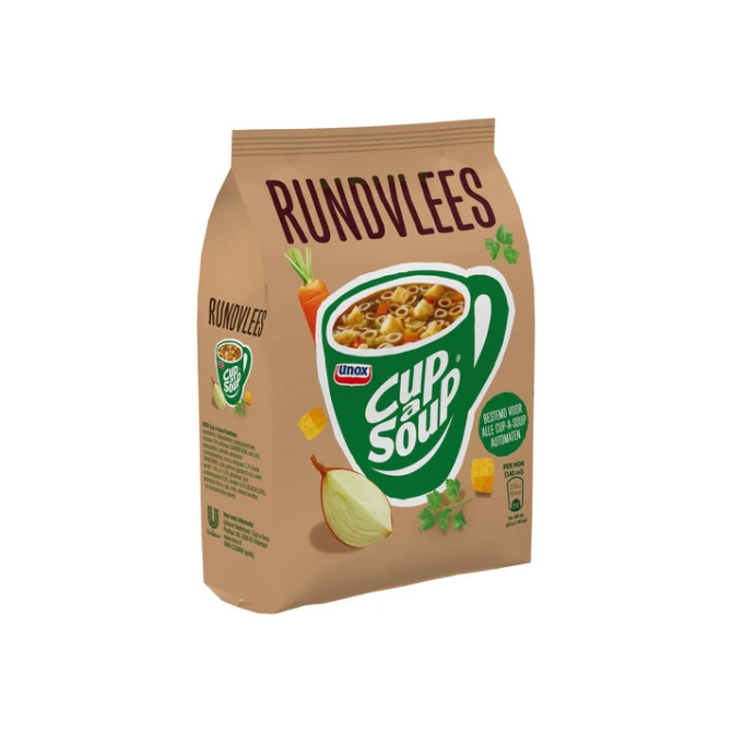 UNOX Cup-a-Soup Voor Automaten Rundvlees Soep 140 ml (pak 534 gram) UNOX Cup-a-Soup Voor Automaten Rundvlees Soep 140 ml (pak 534 gram)