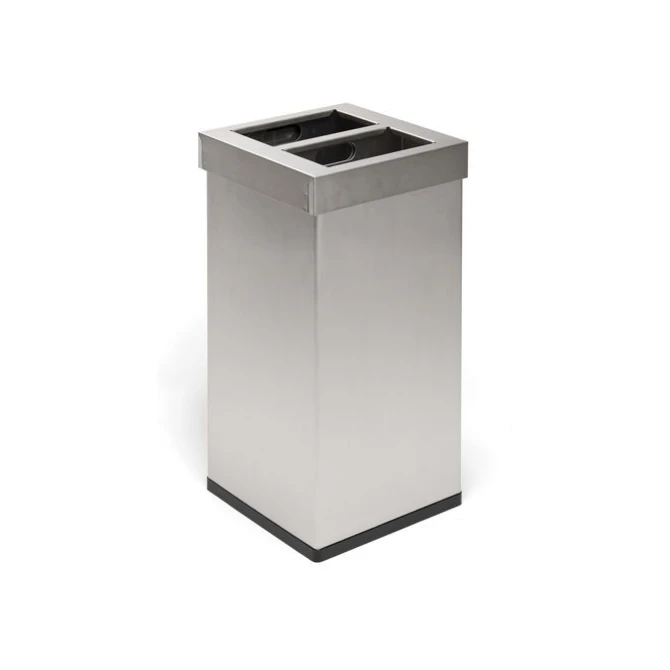 V-PART Carro Mix vuilnisbak 2x25L mat RVS V-PART Carro Mix vuilnisbak 2x25L mat RVS