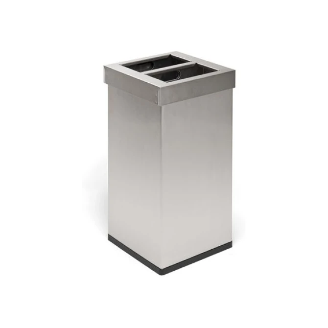 V-PART Carro Mix vuilnisbak 2x525L mat RVS V-PART Carro Mix vuilnisbak 2x525L mat RVS