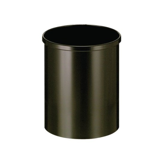 V-PART Ronde metalen papierbak 15 liter zwart diameter 255 x 31 cm