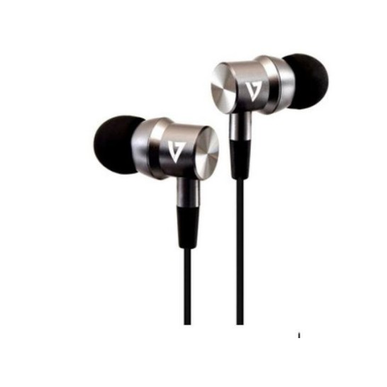 V7 HA111-3EB In Ear Oordopjes met microfoon Stereo Earset 35 mm jack Zilver
