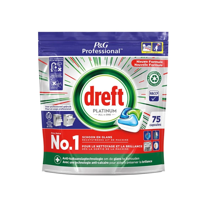 DREFT Vaatwastabletten Platinum All-in-one Regular (75 stuks)