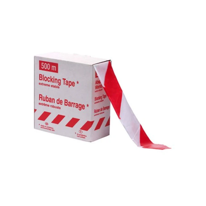 Verkeerslint 80 mm x 500 m Rood en wit (rol 500 meter)