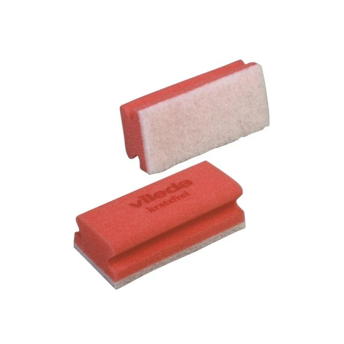 Vileda Glitzi non scratch Schuurspons 15 x 7 cm Rood-Wit (pak 10 stuks)