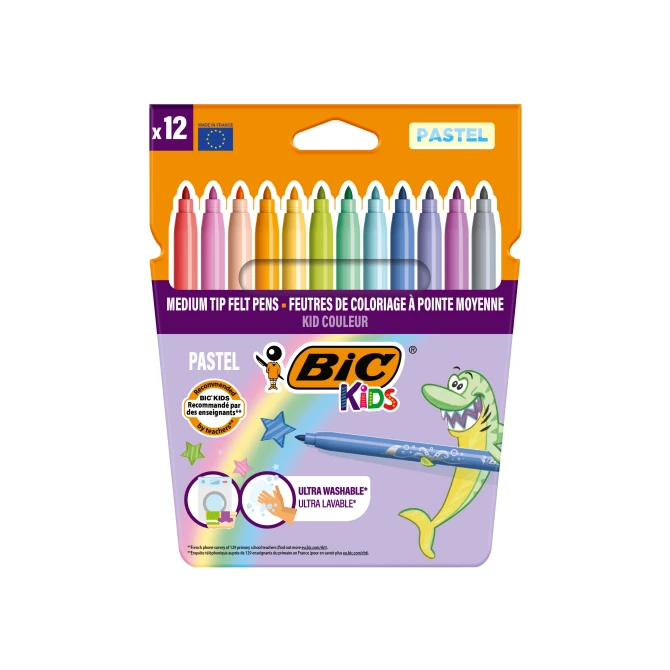BiC Kids Viltstift Pastel Assorti (1 pak x 12 viltstiften)