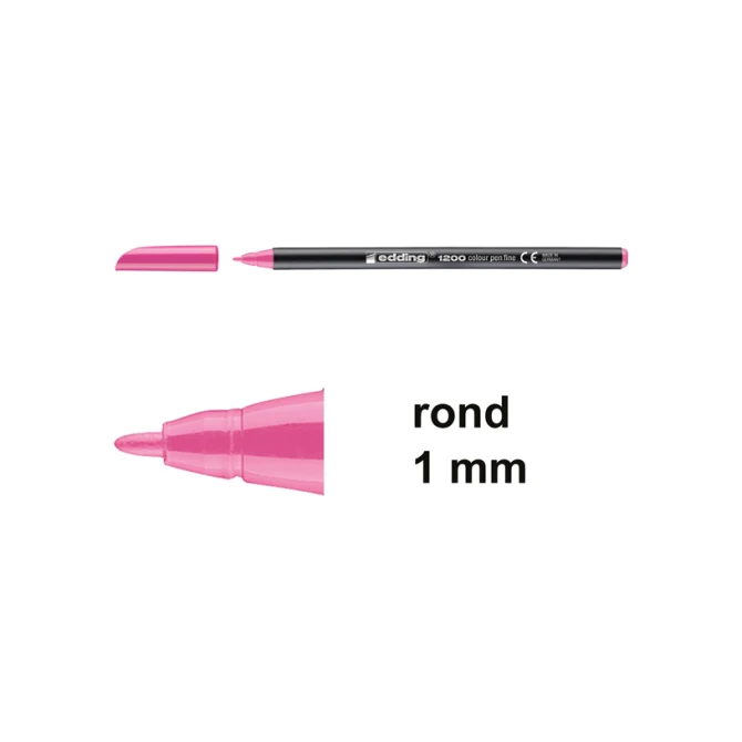 Viltstift EDDING 1200 1mm roze (10 stuks)