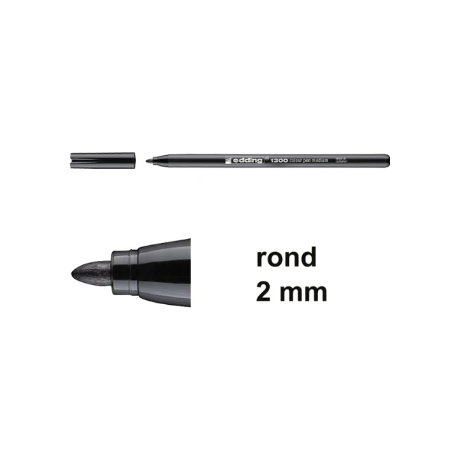 Viltstift EDDING 1300 2mm zwart (10 stuks)