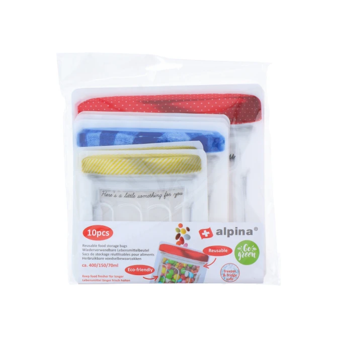 Alpina Herbruikbare voedselbewaarzakken (1 pak x 10 stuks)