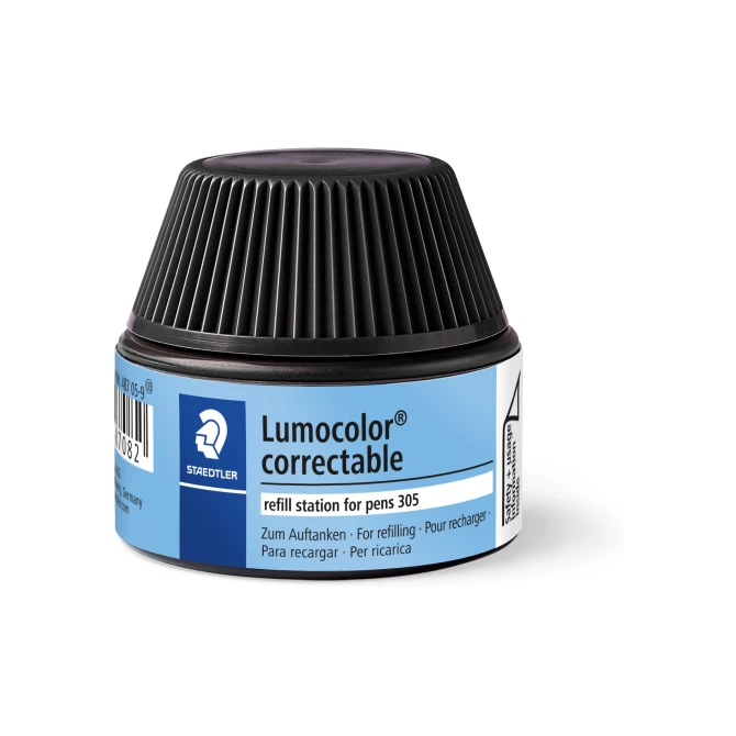Staedtler Lumocolor 305 marker Vulling 20ml zwart Staedtler Lumocolor 305 marker Vulling 20ml zwart