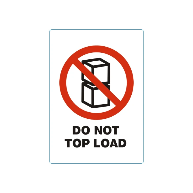 Rillprint Waarschuwingssticker DN top load/rl500 (rol 500 stuks)