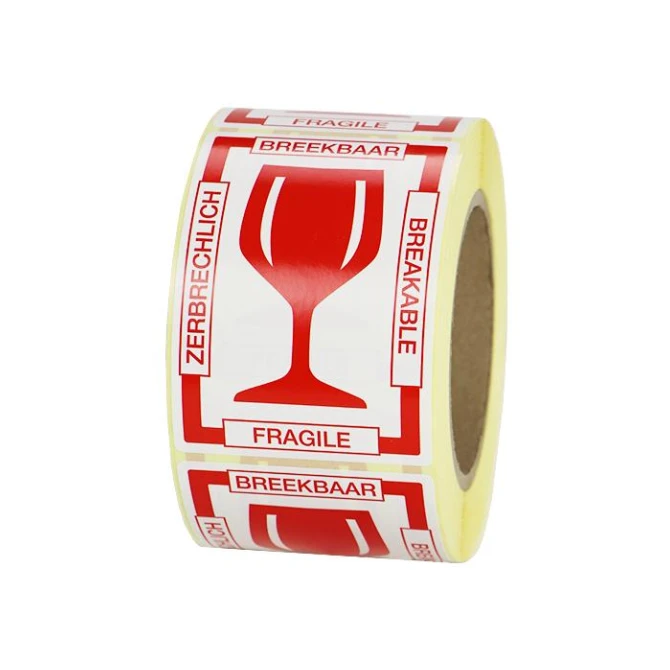 Rillprint Waarschuwingssticker Glass 4 talen/rl500