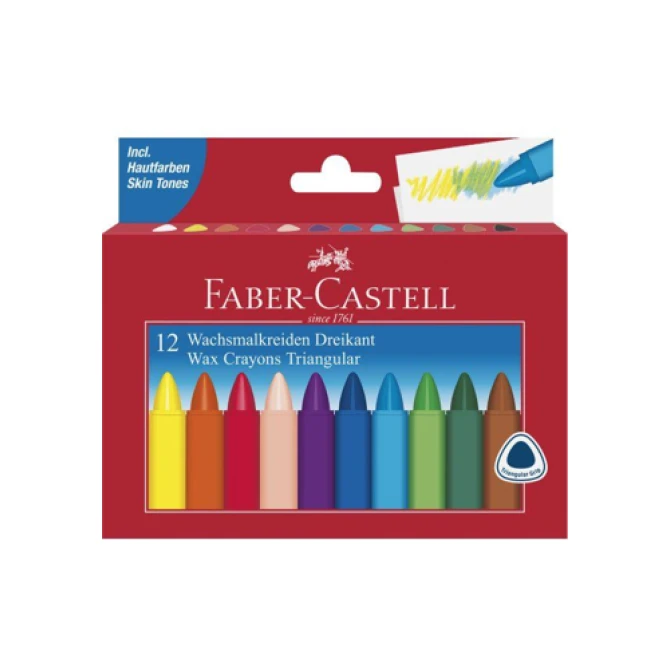 Faber Castell Waskrijt FC Triangular ass/pk12