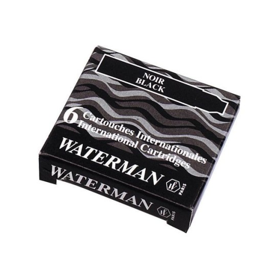 Waterman Vullingen Vulpen Kort Zwart (pak 6 stuks)