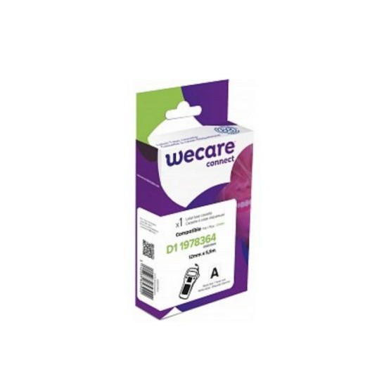 Wecare Tape D1 durable 12mm zw/wi