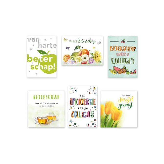 Wenskaart Beterschap / sterkte (pak 12 stuks)