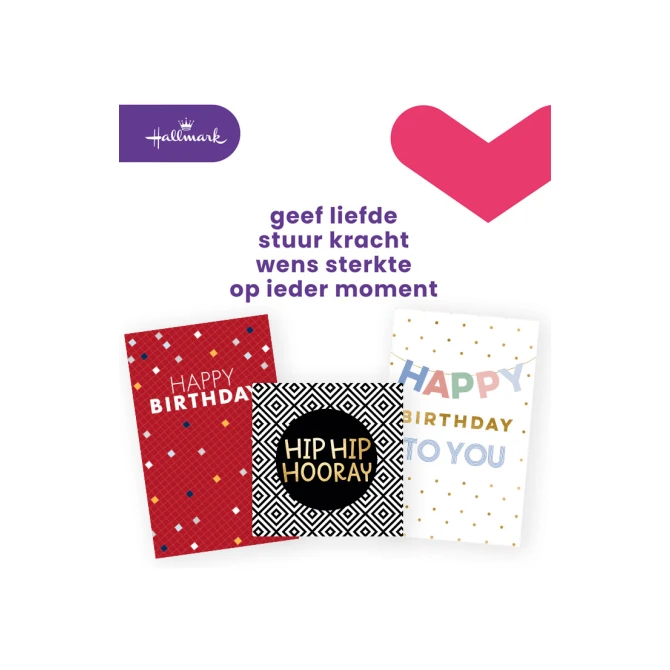 Hallmark Wenskaart Birthday Engelstalig (pak 6 stuks)