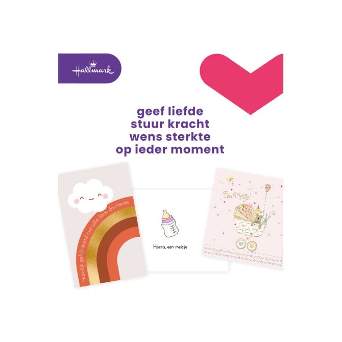 Hallmark Wenskaart Geboortekaart Dochter (pak 6 stuks) Hallmark Wenskaart Geboortekaart Dochter (pak 6 stuks)
