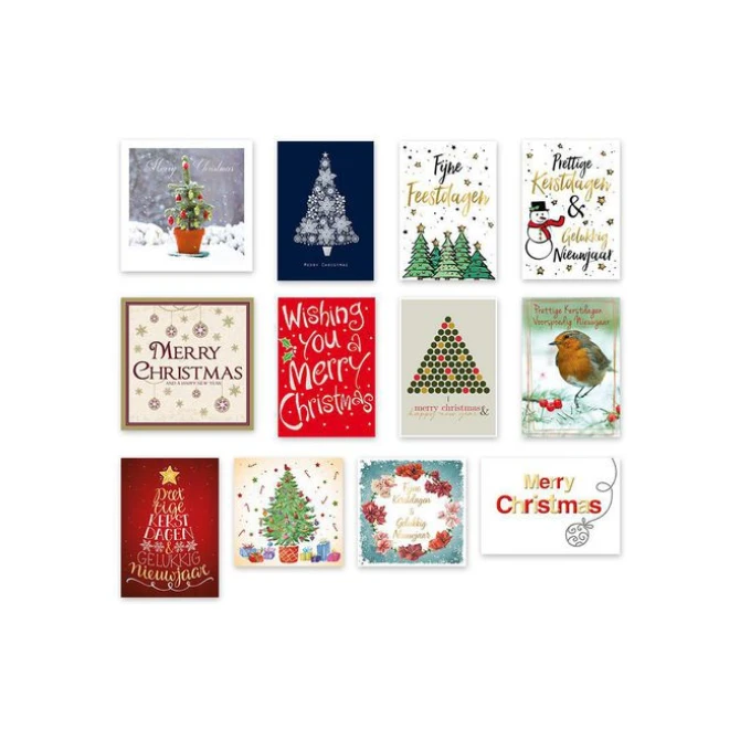 Wenskaarten Kerst (pak 12 stuks) Wenskaarten Kerst (pak 12 stuks)