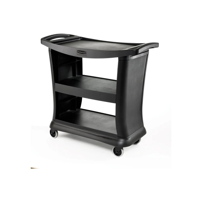 Werkwagen Rubbermaid 3 planken zwart Werkwagen Rubbermaid 3 planken zwart