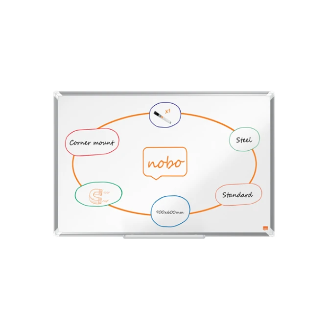 NOBO Whiteboard Premium Plus Magnetisch Staal 90x60cmm NOBO Whiteboard Premium Plus Magnetisch Staal 90x60cmm