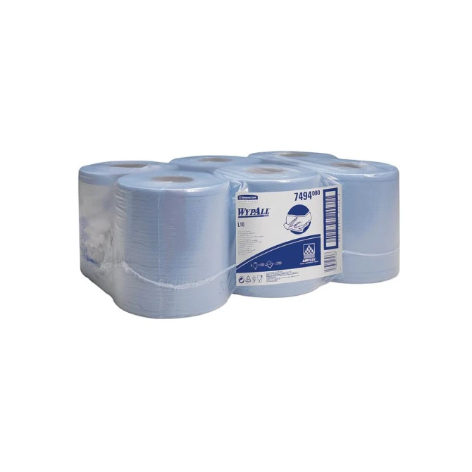 Wypall* Poetsdoeken combirollen L10. blauw (pak 6 rollen)