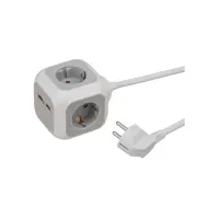 brennenstuhl Alea-Power Stekkerblok Kubus vorm 4-voudig met USB Wit Lichtgrijs brennenstuhl Alea-Power Stekkerblok Kubus vorm 4-voudig met USB Wit Lichtgrijs