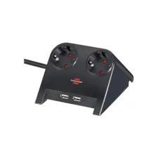 brennenstuhl Desktop-Power Stekkerdoos. 2-voudig met 2 x USB. Zwart brennenstuhl Desktop-Power Stekkerdoos. 2-voudig met 2 x USB. Zwart