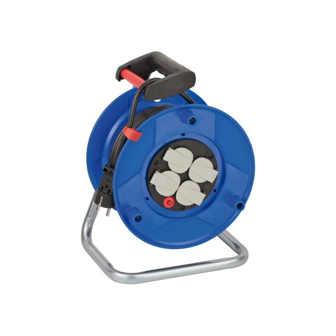 brennenstuhl Kabelhaspel. 4-voudig. 25m. Blauw Zwart