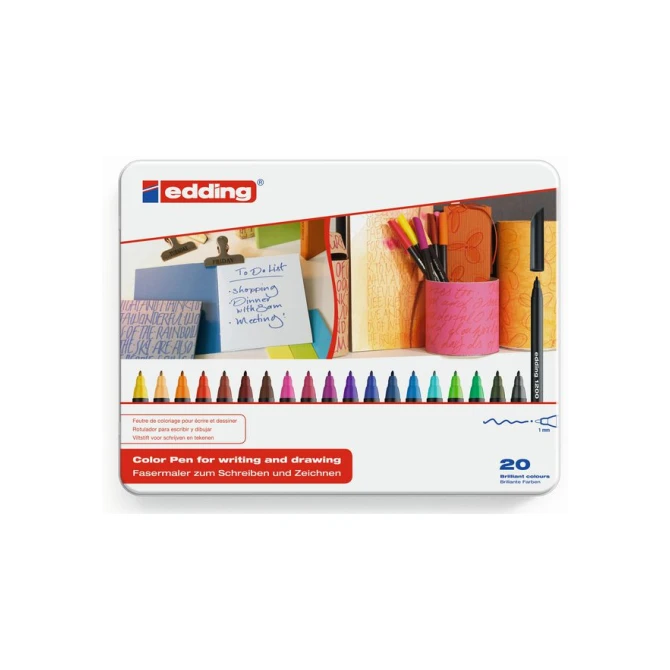 EDDING 1200 fineliner assorti (pak 20 stuks)