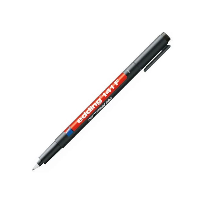 EDDING 141 F Permanente Markerpen Fijne Punt 06 mm Zwart (pak 10 stuks)