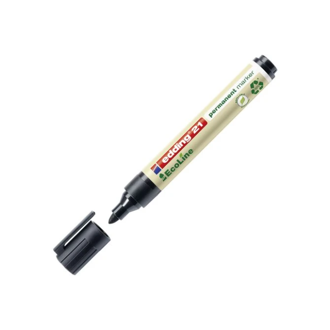 EDDING 21 EcoLine Permanente Marker Ronde Punt 15 - 3 mm Zwart (doos 10 stuks)