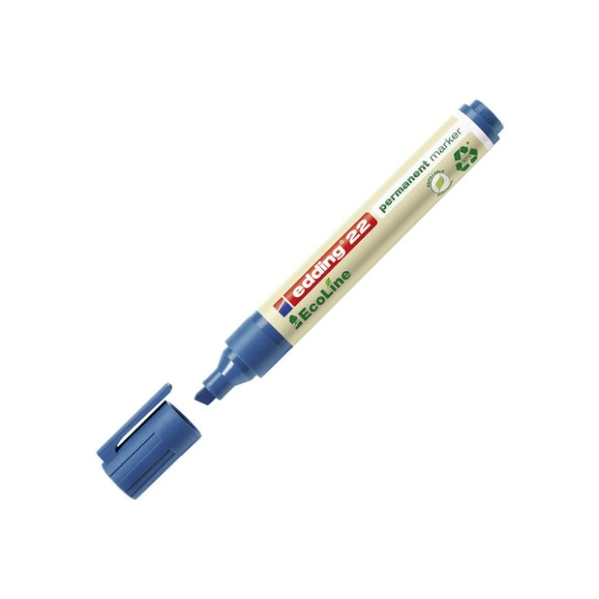EDDING 22 EcoLine Permanente Marker Beitelvormige Punt 1 - 5 mm Blauw (doos 10 stuks)