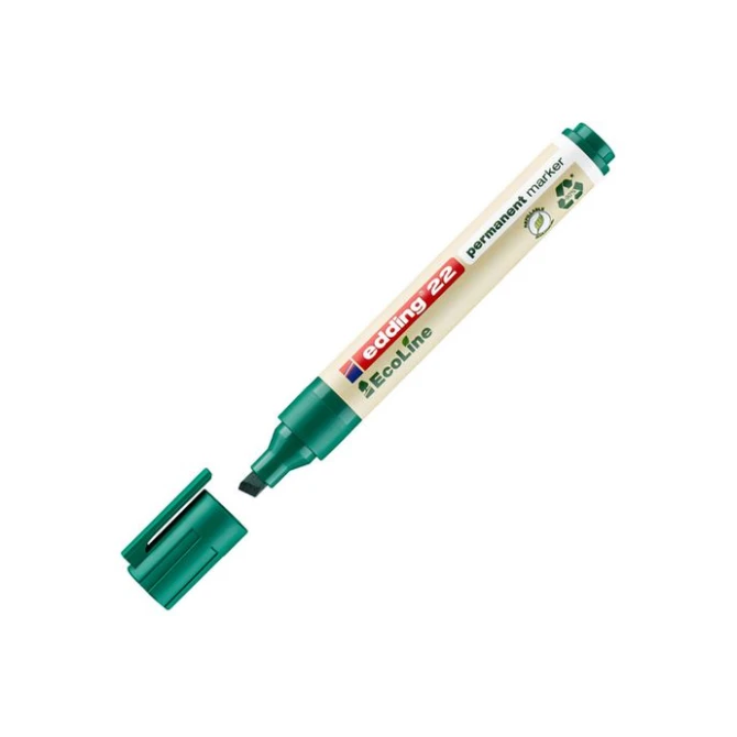 EDDING 22 EcoLine Permanente Marker Beitelvormige Punt 1 - 5 mm Groen (doos 10 stuks)