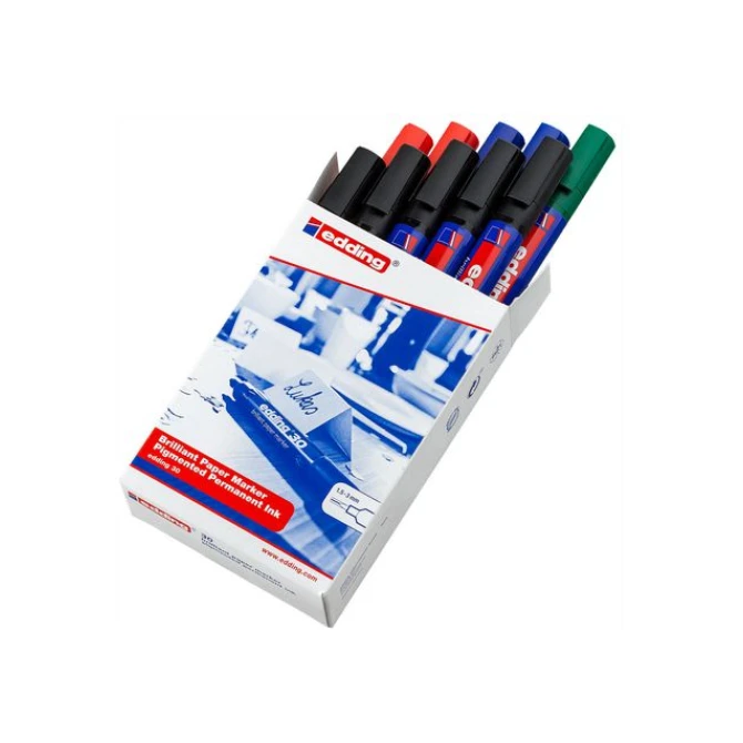 EDDING 30 Brilliant Paper Marker Ronde Punt 15 - 3 mm assorti (doos 10 stuks) EDDING 30 Brilliant Paper Marker Ronde Punt 15 - 3 mm assorti (doos 10 stuks)
