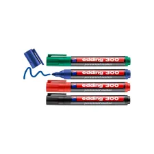 EDDING 300 Permanente Marker Ronde Punt 15 - 3 mm Assorti (pak 4 stuks) EDDING 300 Permanente Marker Ronde Punt 15 - 3 mm Assorti (pak 4 stuks)