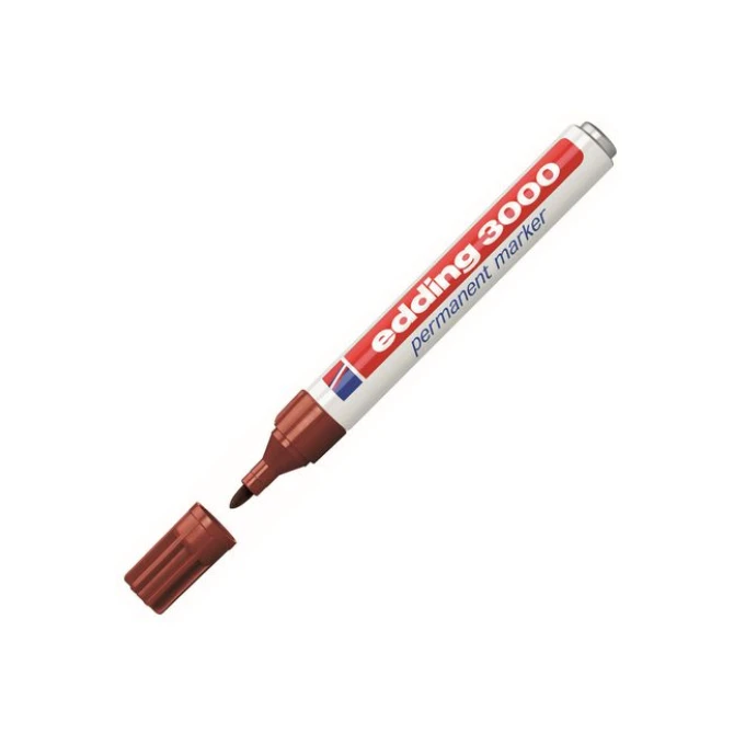 EDDING 3000 Permanent Marker 1.5-3mm Ronde Punt Bruin (pak 10 stuks)