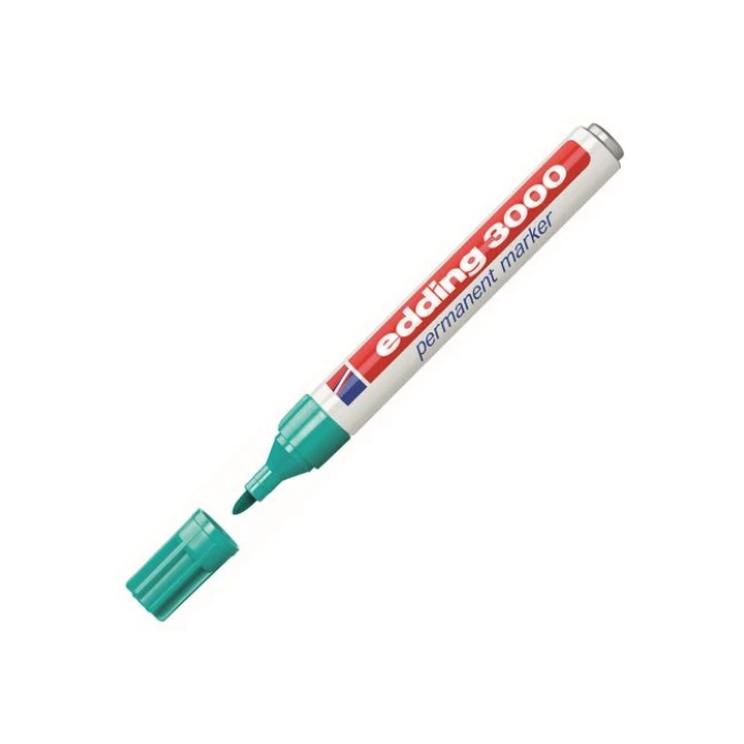 EDDING 3000 Permanente Marker Ronde Punt 15 - 3 mm Groen (pak 10 stuks) EDDING 3000 Permanente Marker Ronde Punt 15 - 3 mm Groen (pak 10 stuks)