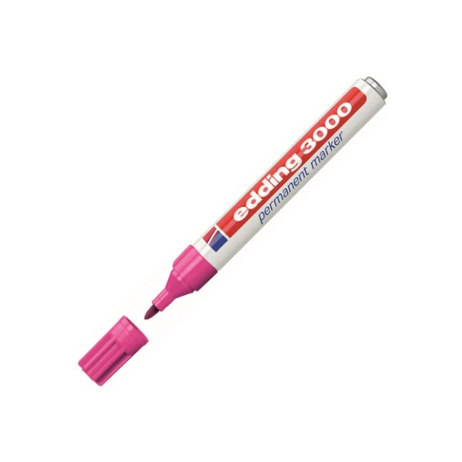 EDDING 3000 Permanente Marker Ronde Punt 1.5 - 3 mm Roze (pak 10 stuks)