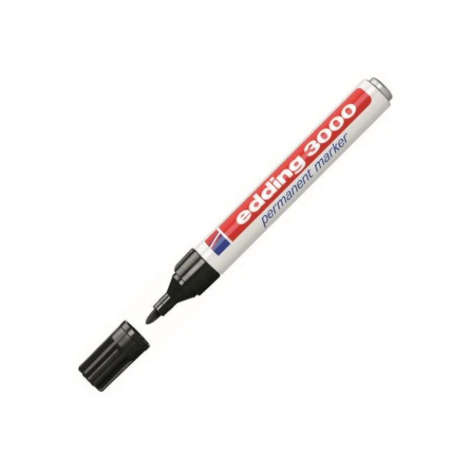 EDDING 3000 Permanent Marker 1.5-3mm Ronde Punt Zwart (pak 10 stuks) EDDING 3000 Permanent Marker 1.5-3mm Ronde Punt Zwart (pak 10 stuks)