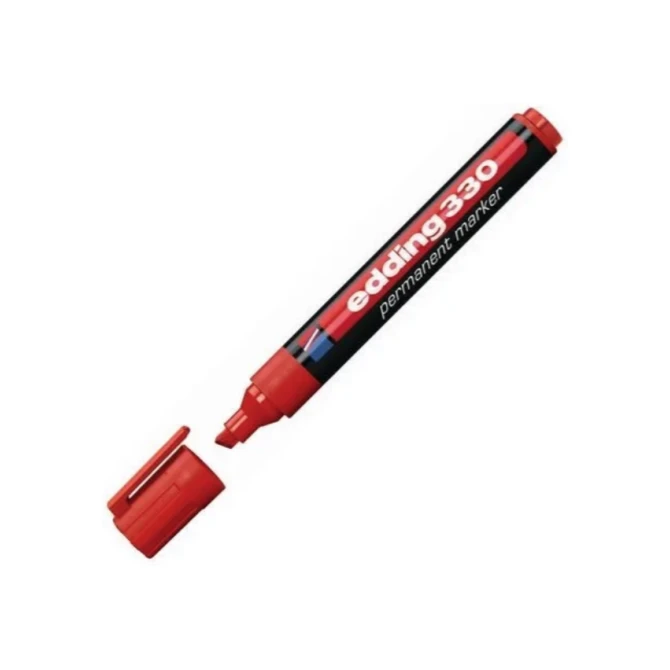 EDDING 330 Permanente Marker Beitelvormige Punt 1 - 5 mm Rood (pak 10 stuks) EDDING 330 Permanente Marker Beitelvormige Punt 1 - 5 mm Rood (pak 10 stuks)