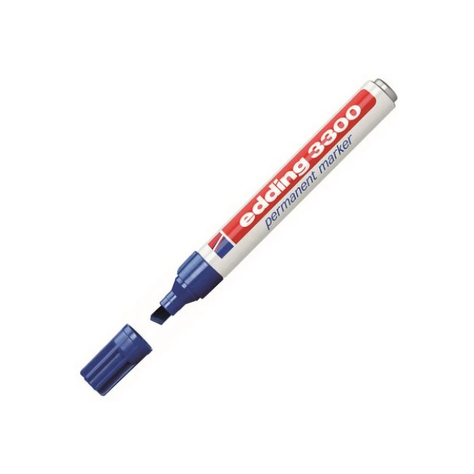 EDDING 3300 Permanente Marker Beitelvormige Punt 1 - 5 mm Blauw (doos 10 stuks) EDDING 3300 Permanente Marker Beitelvormige Punt 1 - 5 mm Blauw (doos 10 stuks)