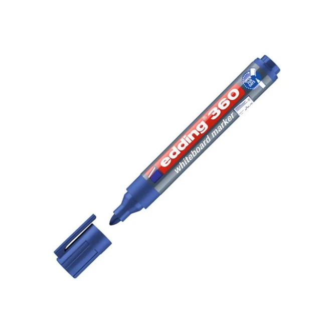 EDDING 360 Whiteboardmarker Ronde Punt 15 mm Blauw (pak 10 stuks) EDDING 360 Whiteboardmarker Ronde Punt 15 mm Blauw (pak 10 stuks)