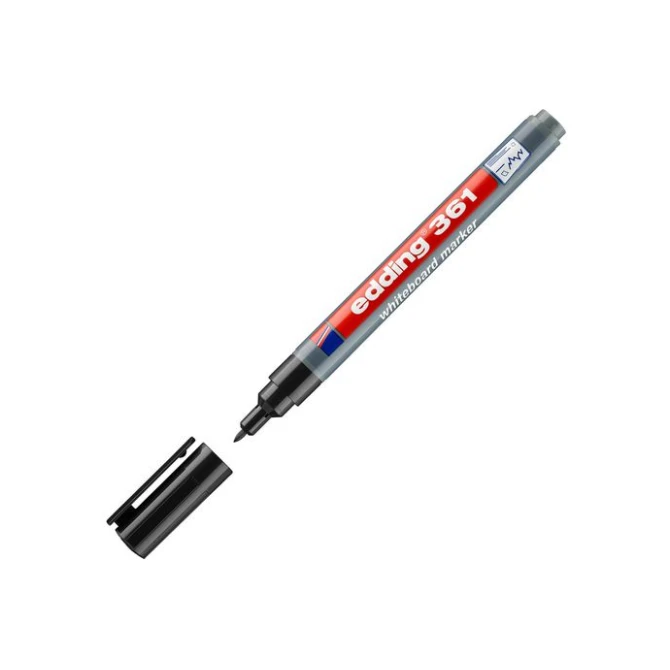 EDDING 361 Whiteboardmarker Ronde Punt 1 mm Zwart (pak 10 stuks) EDDING 361 Whiteboardmarker Ronde Punt 1 mm Zwart (pak 10 stuks)