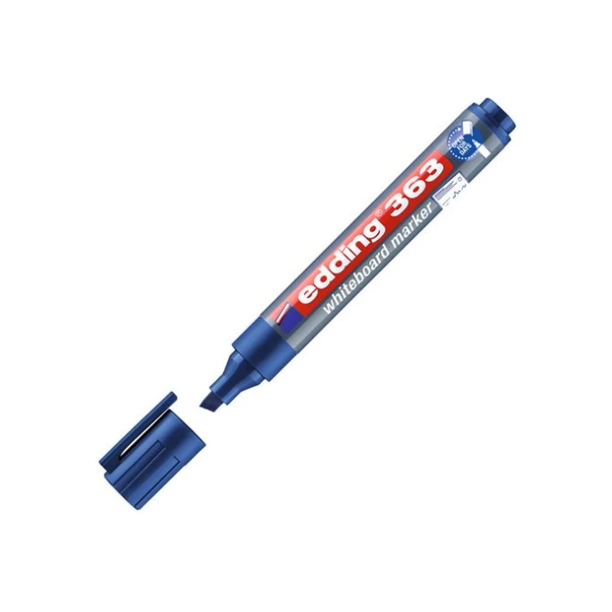 EDDING 363 Whiteboardmarker Beitelvormige Punt 1 - 5 mm Blauw (doos 10 stuks) EDDING 363 Whiteboardmarker Beitelvormige Punt 1 - 5 mm Blauw (doos 10 stuks)