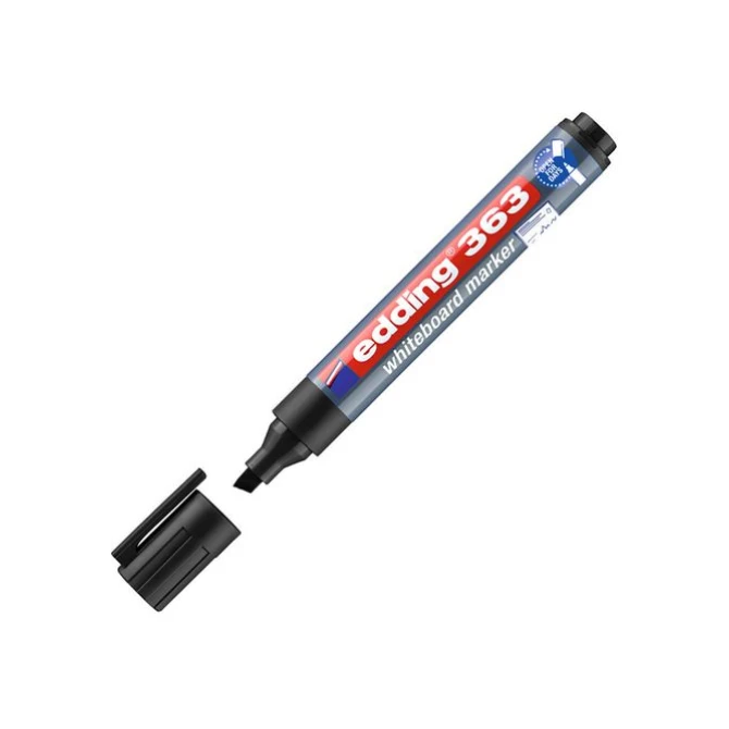 EDDING 363 Whiteboardmarker Beitelvormige Punt 1 - 5 mm Zwart (doos 10 stuks) EDDING 363 Whiteboardmarker Beitelvormige Punt 1 - 5 mm Zwart (doos 10 stuks)