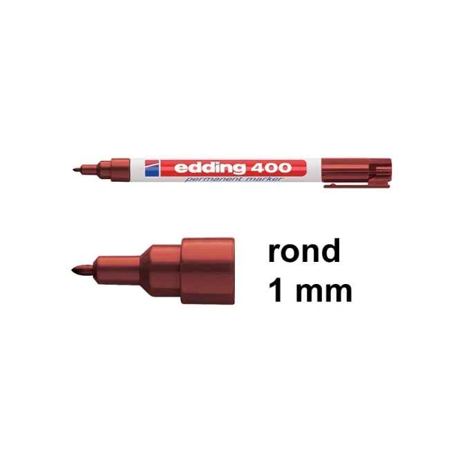 EDDING 400 Permanent marker rond 1 mm - 1 mm bruin (doos 10 stuks)