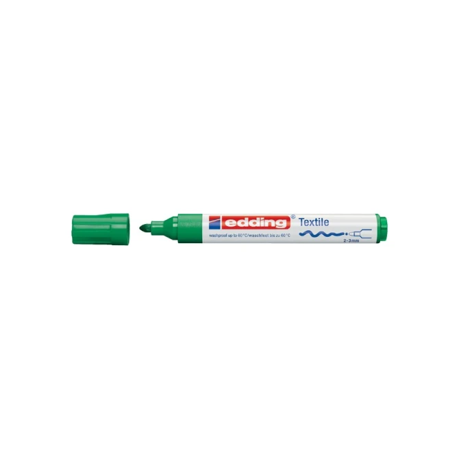 edding 4500 textielmarker middelgrote punt 2 - 3 mm lijndikte groen (doos 10 stuks)