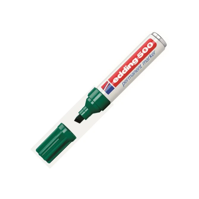 EDDING 500 Permanente Marker Beitelvormige Punt 2 - 7 mm Groen (doos 10 stuks)