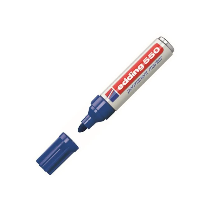 EDDING 550 Permanente Marker Ronde Punt 3 - 4 mm Blauw (pak 10 stuks)