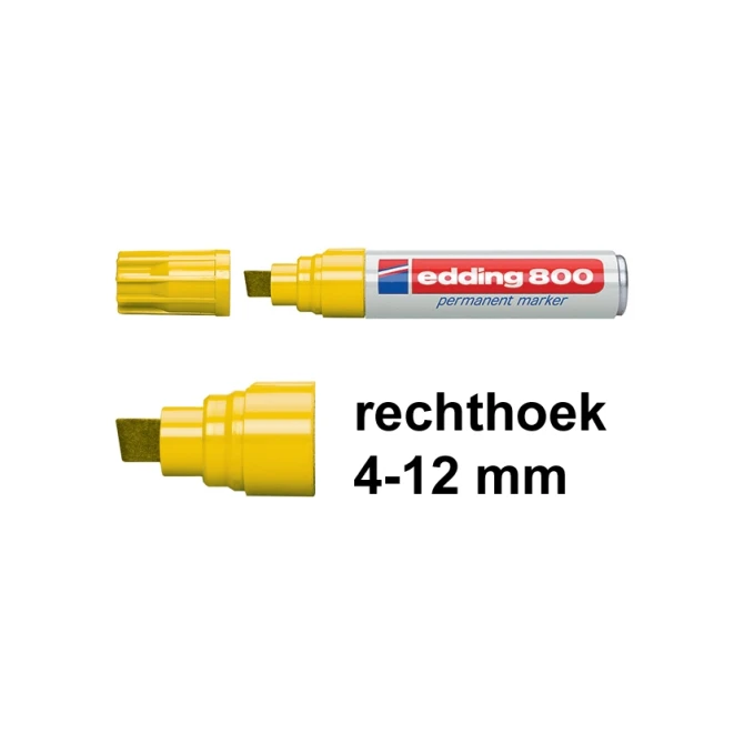 EDDING 800 Permanent marker beitelvormig 4 mm - 12 mm geel (pak 5 stuks)